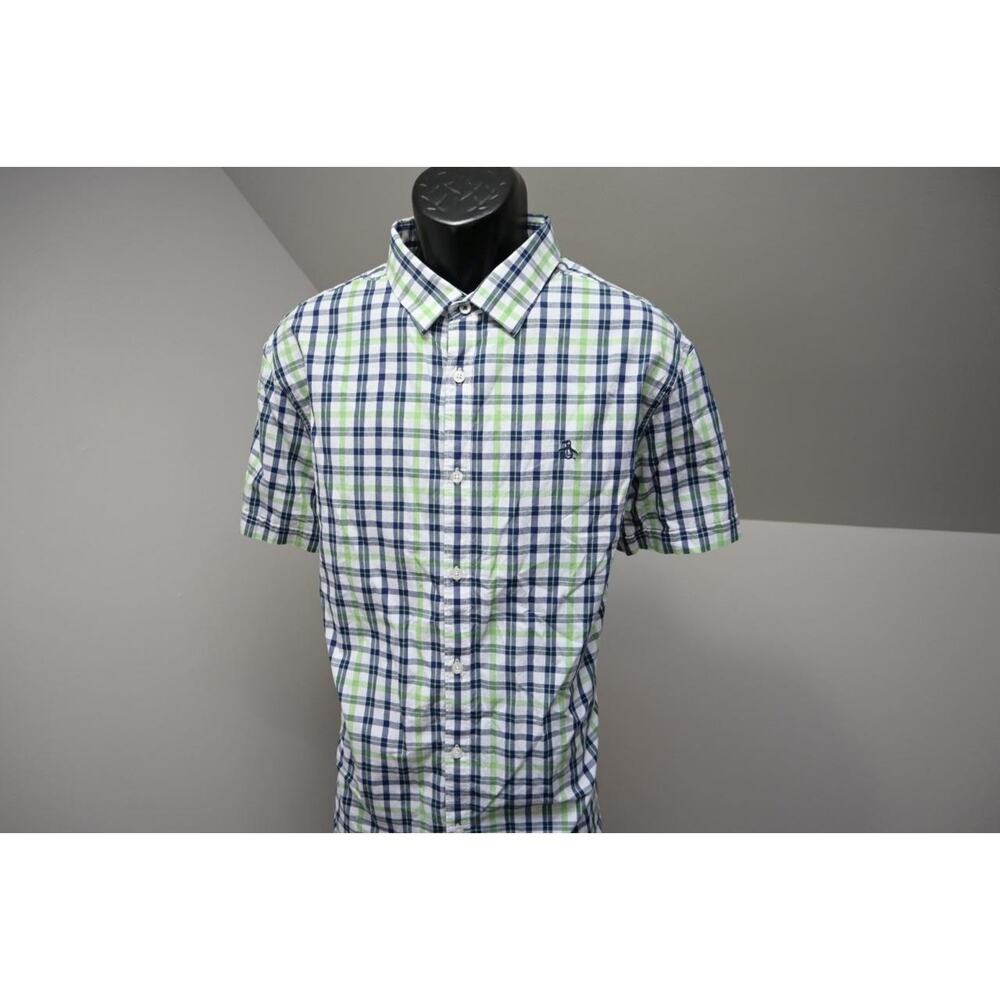 Penguin MunsingWear Dress Shirt Heritage Slim Fit Plaid Mens Size 2XL XXL